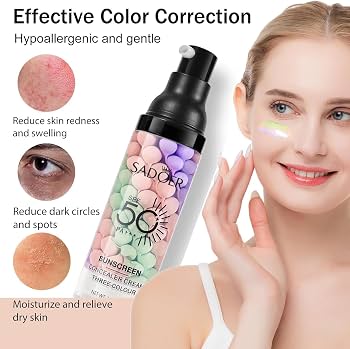 3-in-1 Color Correcting Makeup Primer – SPF 50+ Sunscreen Concealer Cream
