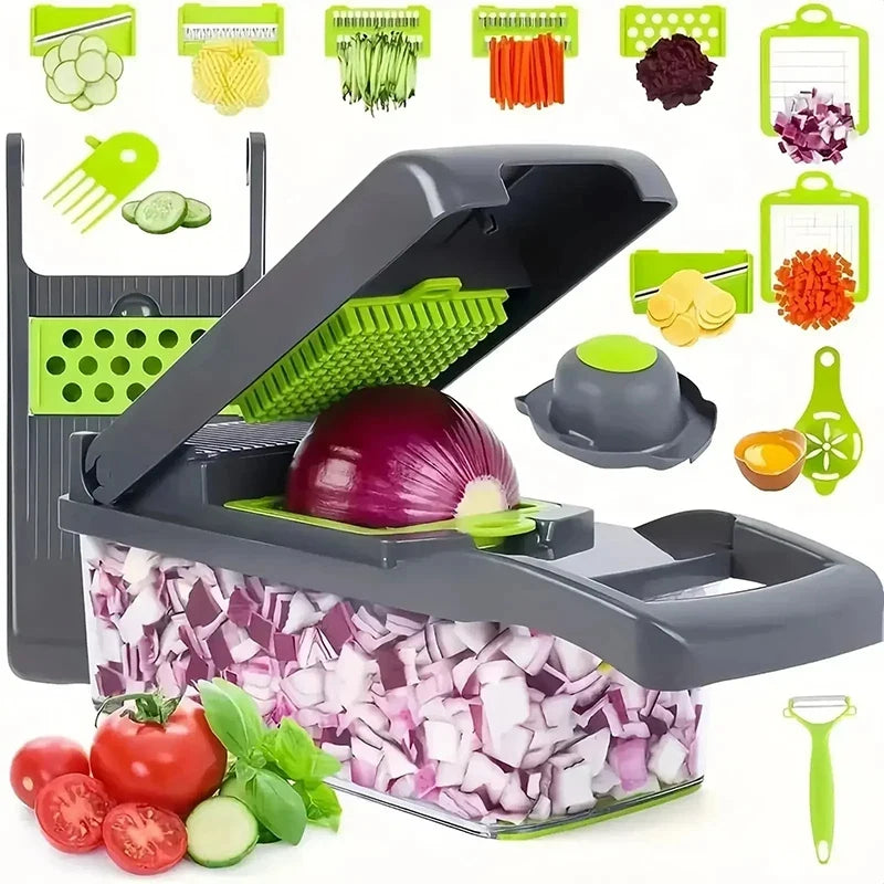 16-in-1 Multifunctional Vegetable Cutter – Slicer, Dicer & Chopper Set