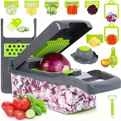 16-in-1 Multifunctional Vegetable Cutter – Slicer, Dicer & Chopper Set