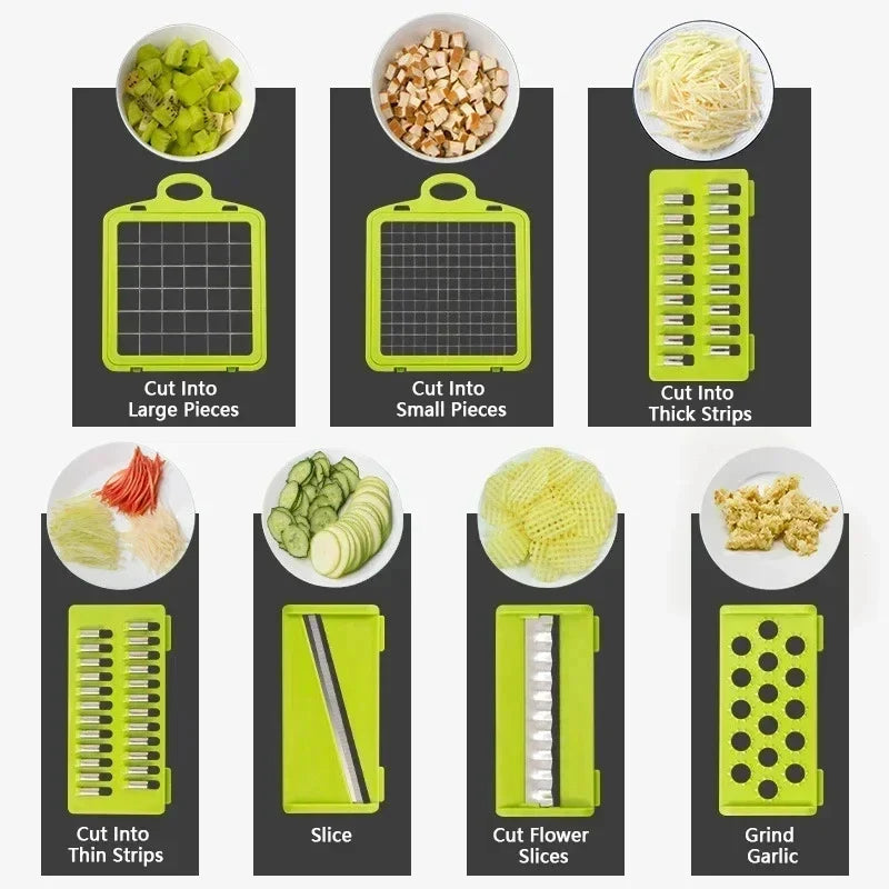 16-in-1 Multifunctional Vegetable Cutter – Slicer, Dicer & Chopper Set