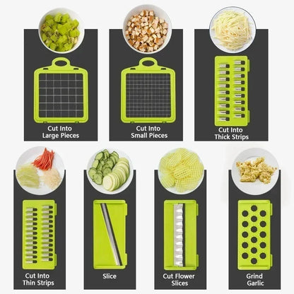 16-in-1 Multifunctional Vegetable Cutter – Slicer, Dicer & Chopper Set