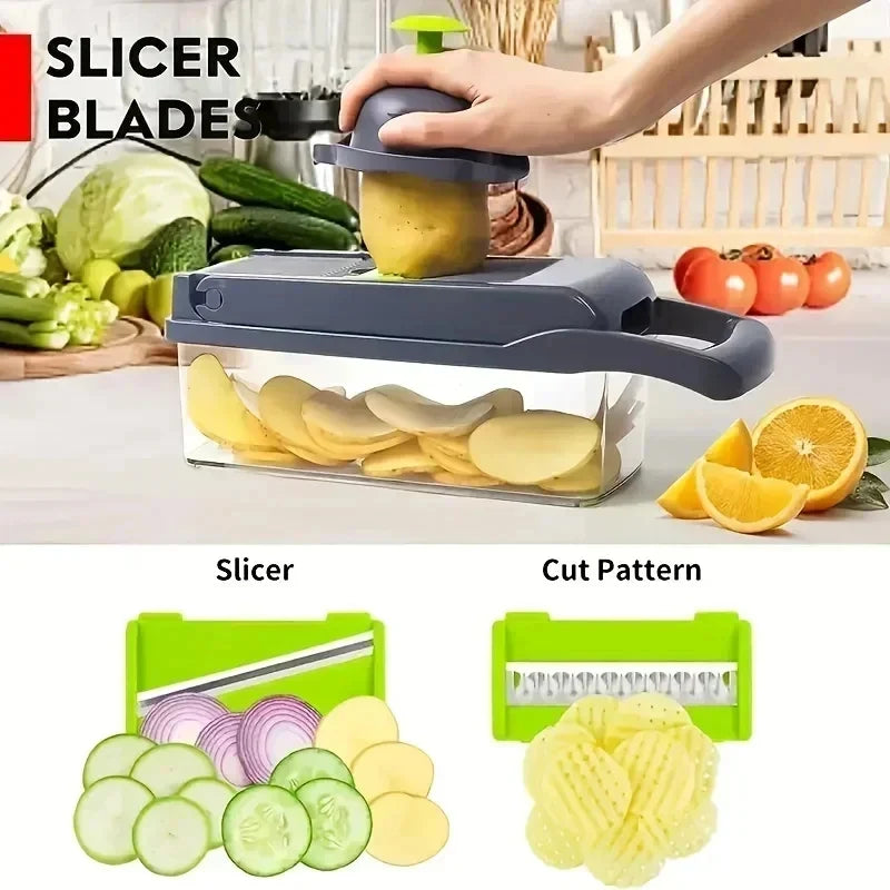 16-in-1 Multifunctional Vegetable Cutter – Slicer, Dicer & Chopper Set