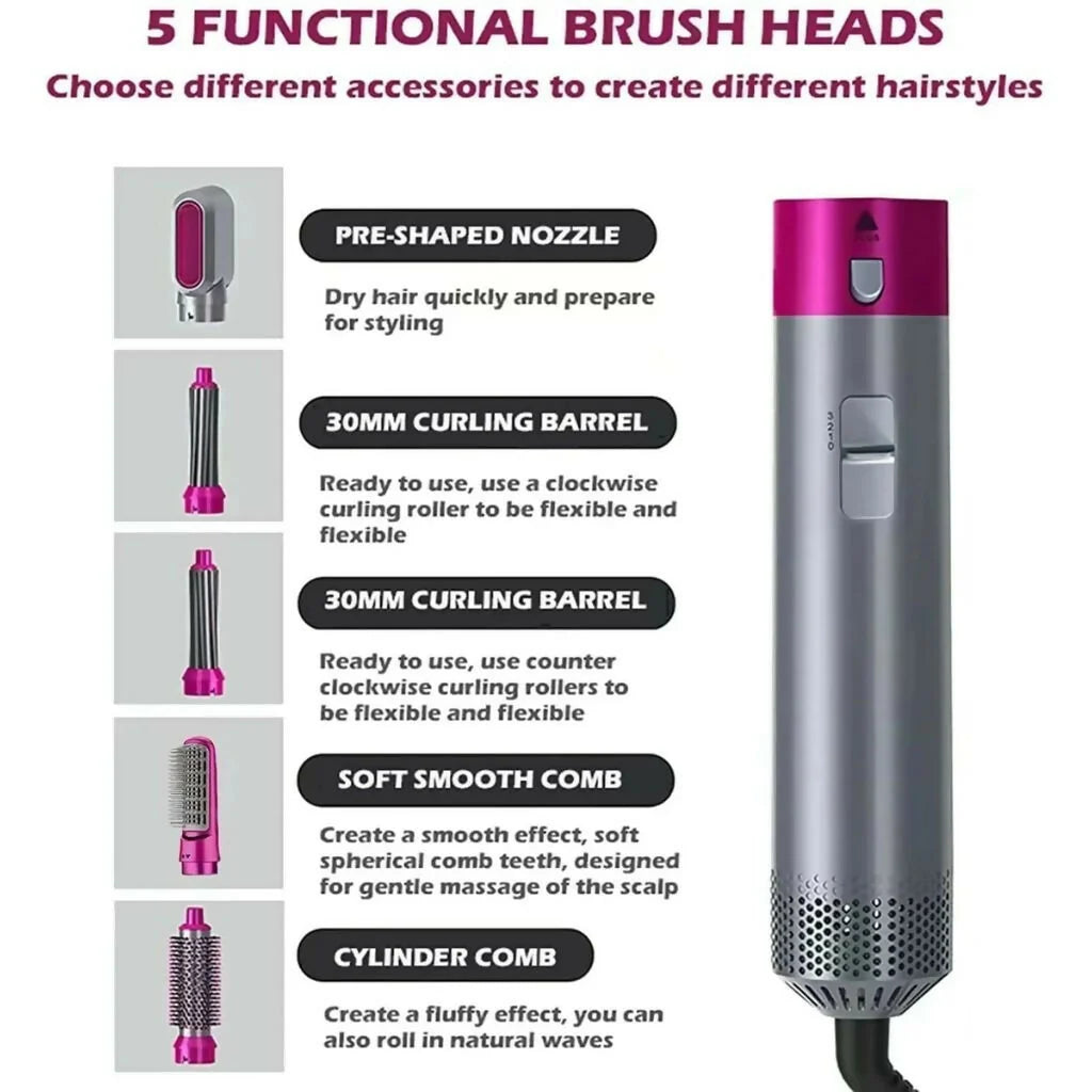 5-in-1 Hot Air Styler – Multifunctional Hair Dryer & Brush Set