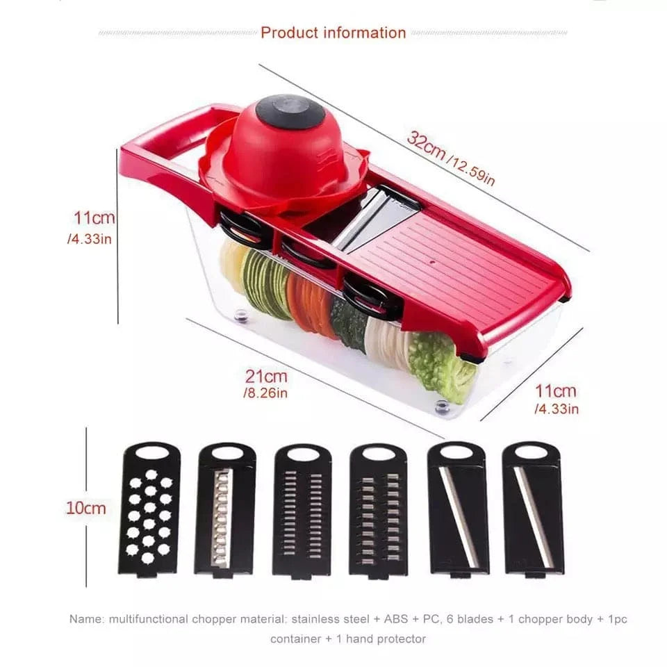 6 in 1 Multifunctional Vegetable Cutter & Mandoline Slicer