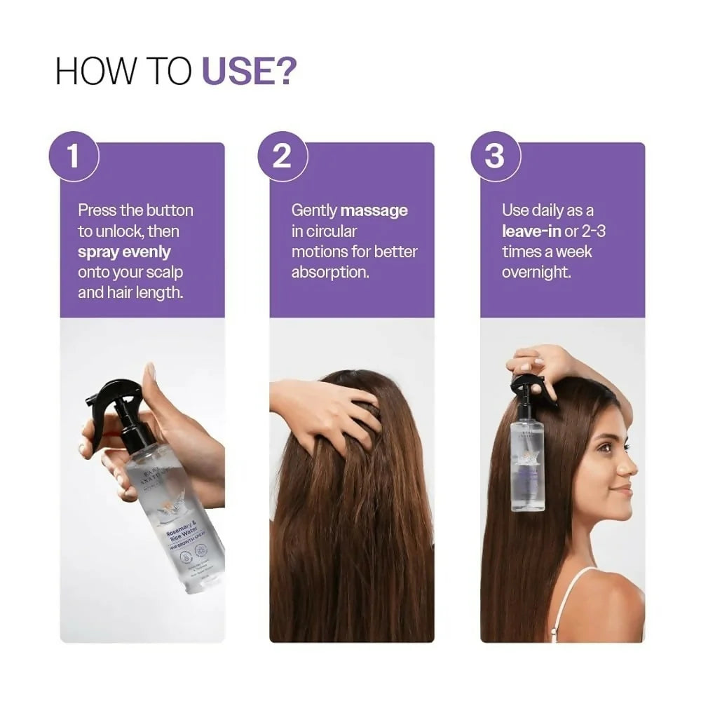 Bare Anatomy Rosemary & Rice Water Hair Growth Spray – Boosts Hair Growth & Thickness