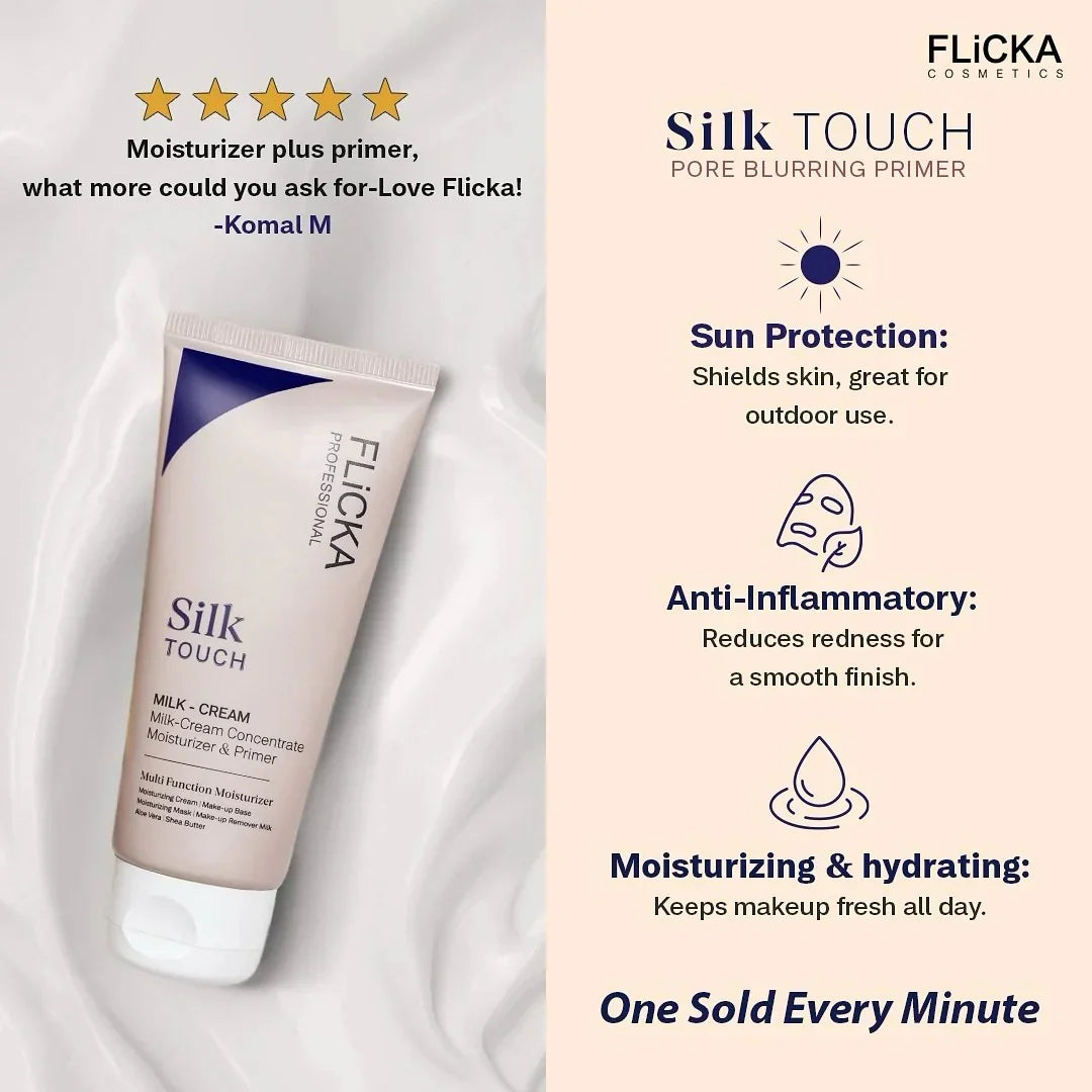 Flicka Silk Touch Milk-Cream – Multi-Function Moisturizer & Pore Blurring Primer