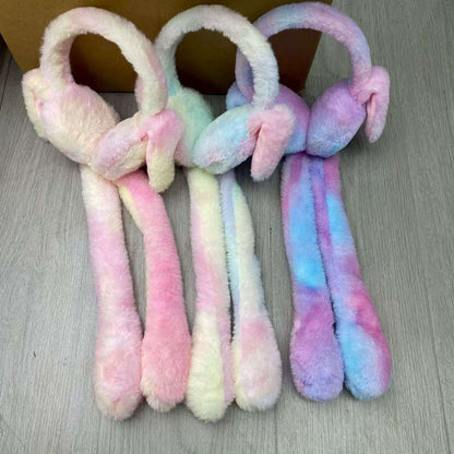 Fluffy Bunny Ear Muffs with Moving Ears