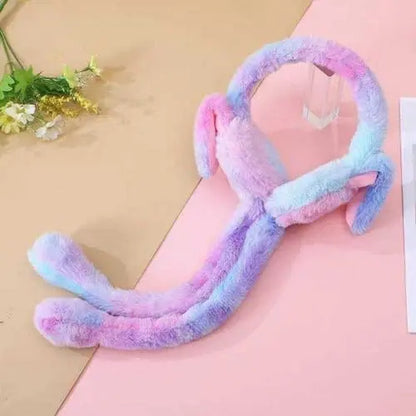 Fluffy Bunny Ear Muffs with Moving Ears