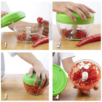 Multi-Functional Manual Food Chopper – Speedy Pull String Cutter