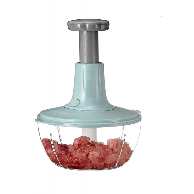 Multifunction Hand Push Food Chopper – 3 Blade Meat & Vegetable Grinder