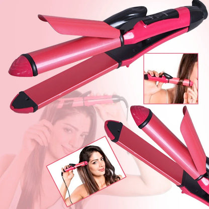 2 in 1 Hair Styling Iron – Straightener & Curler