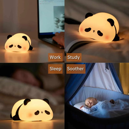 Cute Panda Rechargeable Silicone Night Lamp – Soft Squishy LED Night Light