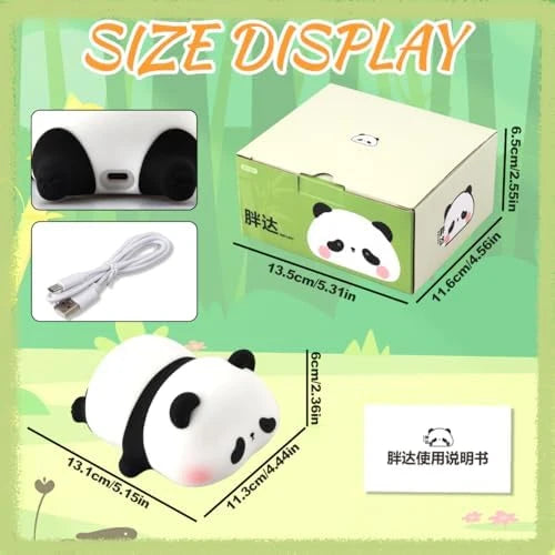Cute Panda Rechargeable Silicone Night Lamp – Soft Squishy LED Night Light