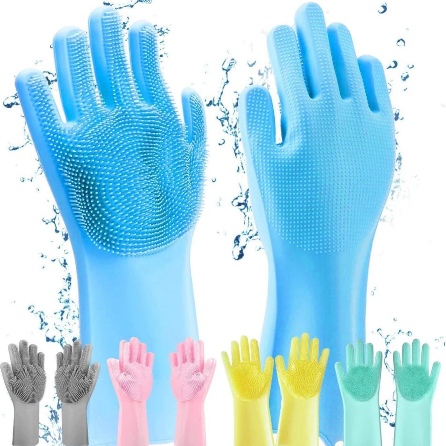 Magic Silicone Dish Washing Gloves – Reusable Scrubber Gloves for Kitchen Cleaning