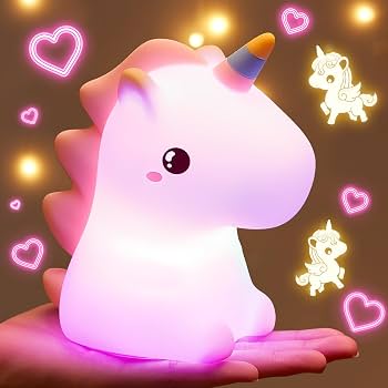 Unicorn Silicone Night Light – Rechargeable Touch Control LED Lamp