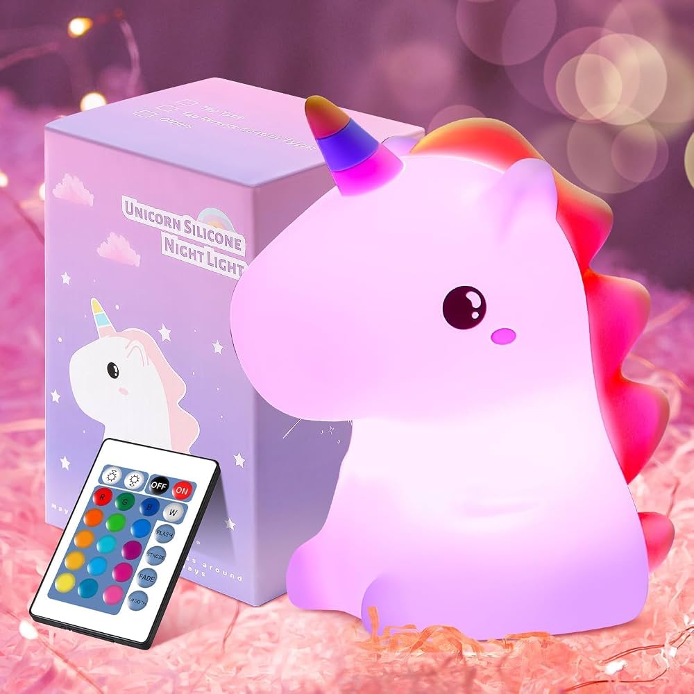 Unicorn Silicone Night Light – Rechargeable Touch Control LED Lamp